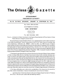 The Orissa G a Z E T T E