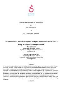The Performance Effects of Uniplex, Multiplex and Diverse