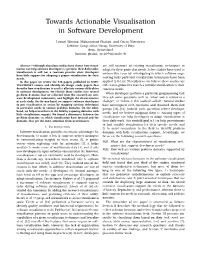 Towards Actionable Visualisation in Software Development