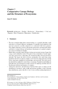 Comparative Canopy Biology and the Structure of Ecosystems