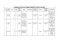 CONSOLIDATED DAILY ARREST REPORT DATED 31.08.2021 Father/ District/PC Name District/PC of SL