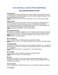 Guys and Dolls Character Descriptions