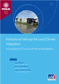 Institutional Pathways for Local Climate Adaptation