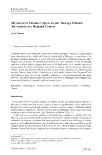 Movement of Cultural Objects in and Through Finland: an Analysis in a Regional Context