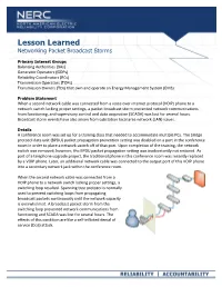 Networking Packet Broadcast Storms