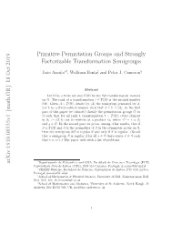 Primitive Permutation Groups and Strongly Factorizable