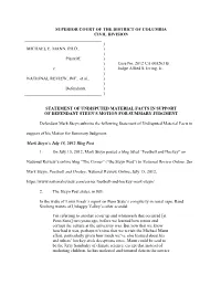 Statement of Undisputed Facts