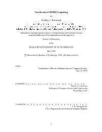 Synchronized MIMD Computing Bradley C. Kuszmaul