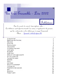 Un Tour Ensemble - Live 2002