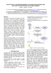 Adaptation of the Espss/Ecosimpro Platform for the Design and Analysis of Liquid Propellant Rocket Engines J