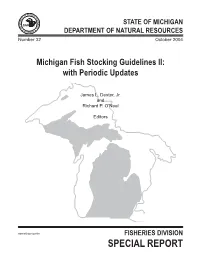 Chapter 1: Introduction to Michigan Fish Stocking Guidelines