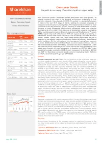 Consumer Goods on Path to Recovery; Essentials Hold an Upper Edge Sector Update