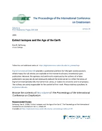 Extinct Isotopes and the Age of the Earth