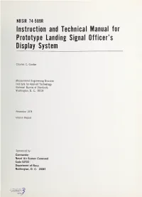 Instruction and Technical Manual for Prototype Landing Signal Officer's Display System