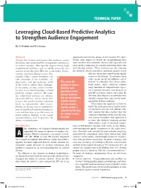 Leveraging Cloud-Based Predictive Analytics to Strengthen Audience Engagement
