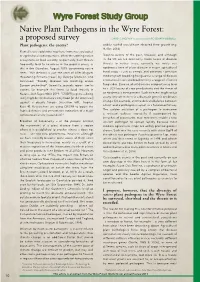 Native Plant Pathogens in the Wyre Forest