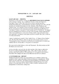 NEWSLETTER No. 233 - JANUARY 2003