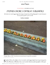 Stephen Shore's Offbeat Sublimities