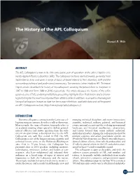 The History of the APL Colloquium