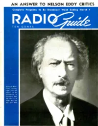 An Answer to Nelson Eddy Critics