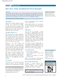 Celiac and Splanchnic Plexus Neurolysis