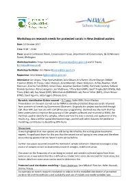 Coral Workshop Minutes & Gaps Identified