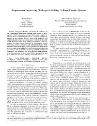 Requirements Engineering Challenges in Building AI-Based Complex Systems