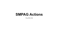 SMPAG Actions 5.1, 5.5, 5.6 Criteria/Thresholds - Impact Response Actions (Doc # SMPAG – PL-001/1.1, Sec