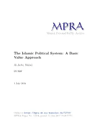 The Islamic Political System: a Basic Value Approach