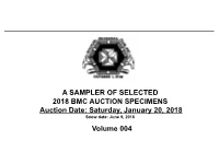 A SAMPLER of SELECTED 2018 BMC AUCTION SPECIMENS Auction Date: Saturday, January 20, 2018 Snow Date: June 9, 2018 Volume 004 Bismuth(Bi) Xls