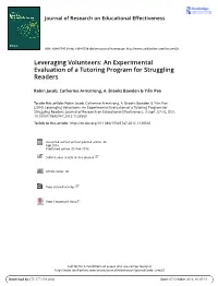 An Experimental Evaluation of a Tutoring Program for Struggling Readers