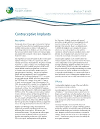 Contraceptive Implants