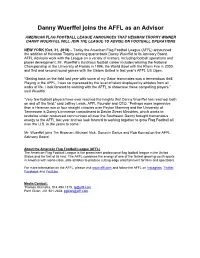 Danny Wuerffel Joins the AFFL As an Advisor