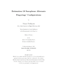 Estimation of Saxophone Alternate Fingerings' Configurations