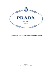 Separate Financial Statements 2020 Separate Financial Statements