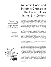 Systemic Crisis and Systemic Change in the United States in the 21St Century