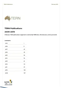 TERN Publications 2009-2019