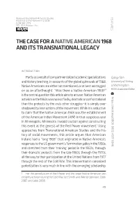 The Case for a Native American1968 and Its
