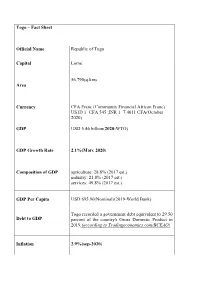 Togo Fact Sheet