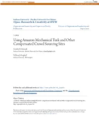 Using Amazon Mechanical Turk and Other Compensated Crowd Sourcing Sites Gordon B