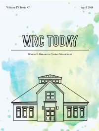 Volume IV, Issue #7 April 2018 Women's Resource Center Newsletter