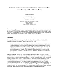 German Scientists for the Preservation of Pure Science,” Relativity, and the Bad Nauheim Meeting