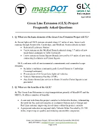 Green Line Extension (GLX) Project Frequently Asked Questions ______