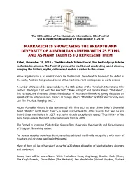 Marrakech Is Showcasing the Breadth and Diversity of Australian Cinema with 25 Films and As Many Talents to Represent Them