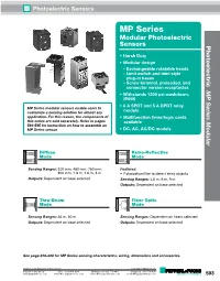 MP Series Modular Photoelectric Sensors