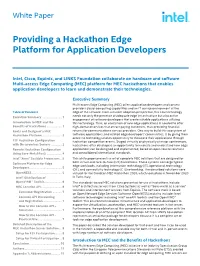 Providing a Hackathon Edge Platform for Application Developers