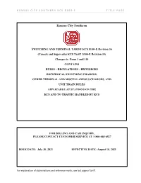 Switching and Terminal Tariff KCS 8100–E
