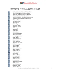 1979 Topps Football Set Checklist
