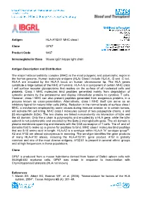 Antigen HLA-A*02:01 MHC Class I Clone OP67 Product Code