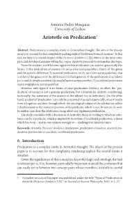 Aristotle on Predication1